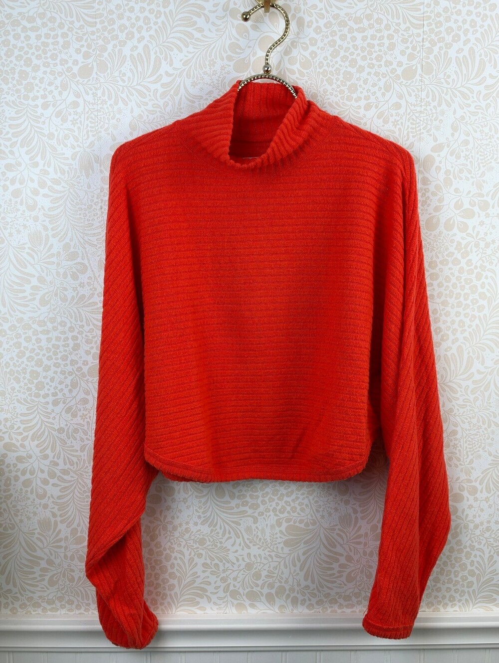 Pilcro by Anthropologie Red Cozy Ribbed Turtleneck Batwing Pullover - Size - XS - Picture 5 of 9